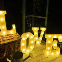 16cm Alphabet Letter LED Lights Luminous Number Letter Lights Sign Up Lamp Battery Night Light for Home Wedding Birthday Decora