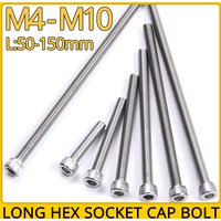 M3 M4 M5 M6 M8 M10 Hex Socket Bolt 304 Stainless Steel Full Tooth Cup Head Hexagon Allon Long Machine Screw Length 50-150mm