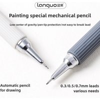 LANGUO Soft Grip Metal Mechanical Pencil 0.3/0.5/0.7mm Low Gravity Drawing HB Pencil Set with Leads Office School Art Supplies