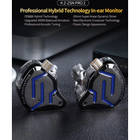 KZ ZSN Pro 2 in Ear Metal Earphones Hybrid Drive 1BA+1DD HIFI Bass Headset Sport Noise Cancelling Music Headphone