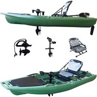 9 ft Single Seat Propeller Fin Ocean Pedal Drive Kayak Modular 1-Person Sea Kayak for Fishing HDPE Hull Material Rivers