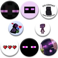 Funny Game Anime Button Pins Enderman Cute Cartoon Badge Exquisite Round Creative Brooches for Backpack Jewelry Accessories Gift