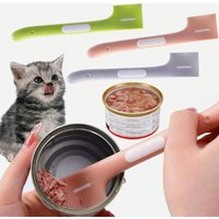 1Pcs/2Pcs Random Color Can Spoon, Silicone Cat Food Can Spoon - Easy-To-Clean Pet Food Spoon and Can Opener, Suitable for Wet Food and Dog Food Can Lids