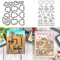 A Mole Lot of Love,Valentine's Day Clear Stamps or Metal Cutting Dies For DIY Craft Making Card Album Scrapbooking Decoration