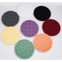 Thickened Retro Placemat Silicone Coaster Slip Insulation Drink Tabletop Cup Mat Home Decoration Kitchen Desktop Protection Pad