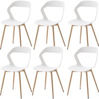 EGOONM 6 Stück/Set hohle Esszimmerstühle, moderner, einfacher Haushalts-Rückenlehnenhocker, nordischer Verhandlungsstuhl, Kunststoffstuhl, Kosmetikstu