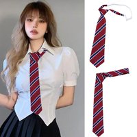 Women Men Stripe Tie Retro Jacquard Neck Tie Slim Necktie JK Korean College Style Simple All-match Trendy Accessories Daily Wear
