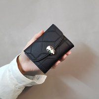 New Snakehead Wallet Women's Short Three Fold Wallet Vertical Customization Zero Wallet Small Fresh Card Bag Anti Theft Wallet