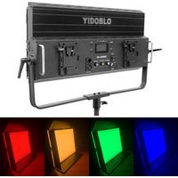 200W/300W RGB Video Light Metal Shell Panel with Barn Doors for Photography and Streaming APP/DMX/Remote Control for Pro Studio