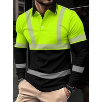 Men's 2025 Long Sleeve Polo Shirt, Polyester Slim Fit, Workplace Casual Tops, Spring Autumn Quick Dry Performance