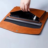 A4 Leather Document Bag Storage Bag Large Capacity Double-layer File Folder Business Official Briefcase