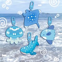 ocean critters acrylic charms keychain double-sided jewelry Aesthetic Y2K