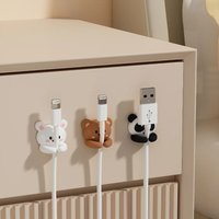 WORTHBUY Cute Desktop Cable Managers Self-Adhesive Wire Cord Management USB Data Cable Clips Holder Office Desk Accessories