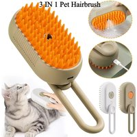 3 in 1 Pet Electric Steam Brush Cat and Dog Cleaning Spray Massage Grooming Comb Retractable Handle Pet Hair Removal BeautyBrush