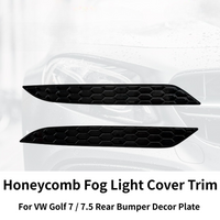 Honeycomb Rear Bumper Decor Plate Fog Light Cover Trim For VW Golf 7 7.5 Rear Bumper Lamp Sticker Exterior Mod Accessories