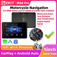 EKIY 5.0" For BMW R1200GS R1250GS Wireless CarPlay Moto Android Auto GPS Motorcycle Navigation Dashboard Screen For WonderWheel
