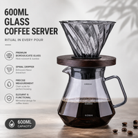 Magpie Glass Coffee Pot For V60 Filter Cup Set Glass Sharing Pot Household Drip-Type Coffee Filter Cup