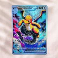 DIY Pokemon Dragonite ex Single Holographic Texture Cards English Version Perfect Condition Classic Anime Collectible TCG