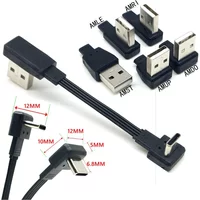 Soft right angled flexible ribbon cable 2.0 version short flat USB elbow to Type-C male charging data cable connector 0.1M 0.2M