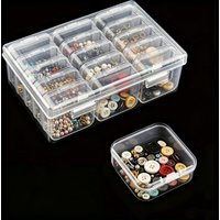 1pc 4/12/14/15 Slots Transparent Plastic Storage Box DIY Diamond Painting Beads Charms Jewelry Accessories Organizer Box