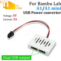 A1/A1mini Dual USB Power Adapter Bambu Lab 3D Printer Compatibility bambulab P1/P1S AMS interface Power extraction without loss