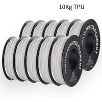 GEEETECH 10 kg TPU 3D-Drucker-Filamentmaterial 1 kg 2,2 Pfund/Spule 1,75 mm Kunststoff-Vakuumverpackung Ungiftige Shore-Härte 95 A
