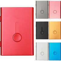 Business Card Holder Hand Push Card Case Bank Card Membership Cards Package Metal Ultra Thin Business Card Box Organizer