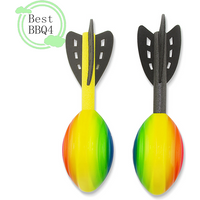 (BBQ4)29cm Rainbow Foam Spiral Rocket Football Hand Throwing Toy Outdoor Long Distance Dart Toy Integrative Fun Throwing Gam