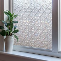 Stained Glass Window Film Decorative Rainbow Privacy Window Film Anti UV Static Cling Glass Stickers for Home