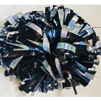 1PIECE,Cheerleader Pom Pom ,Metallic navy,metallic black with holographic silver Mix, Custom Size and Color, Baton Handle