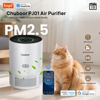 EU Tuya Smart Mini Air Purifier for Bedroom:40㎡/430Sq.Ft,App/Alexa,PM2.5,24dB Sleep,H13 Filter,Pet Hair/Odors/Smoke/Pollen White