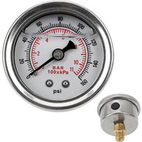 Liquid 0-160 psi 1/8 NPT for Auto Oil Press Gauge Liquid Universal Tester Monitoring System Fuel Pressure Gauge Meter