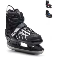 Adjustable ice skates adults teens waterproof warm liner steel blade triple lock secure fit shock absorbing toe winter outdoor