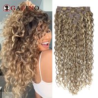 Clip In Human Hair Extensions 7Pcs/Set Water Wave Remy Hair Full Head Hair Clips Extensions Human Hair For Woman 16-28Inch
