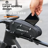 OFFBONDAGE Bike Top Tube Bag Reflective Large Opening MTB Road Bike Front Top Frame Tube Bag Phone Holder Storage Bag Accessorie