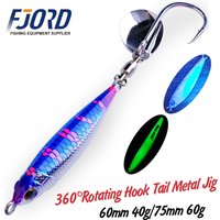 FJORD Hyper Long Casting Metal Jig 30g 40g 60g 80g Fishing Lure Hard Saltwater Swimbait Rotating Hook Tail Spinner Fishing Item
