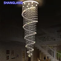 Modern Large Big Stair Long Spiral Crystal Chandelier Light Fixture for Living Room Rain Drop Pending Lamp Kitchen Accessories
