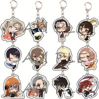 Persona 5 6cm Acrylic Keychains Sea Animal Chibi Game Collectible Bag Pendant Car Key Accessory Fan Gift