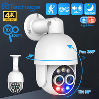 Techage 4K 8MP PTZ PoE CCTV-Kamera mit Doppellinse, 8-fach Hybrid-Zoom, Humanoider Auto-Tracking, Farbige Nachtsicht, Sicherheitsüberwachung