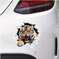 Tiger Break The Wall Car Sticker 15x15cm Waterproof Vinyl Decal Funny Exterior Accessories for Vehicles Trucks SUV