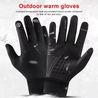 Winter Outdoor Warm Waterproof Gloves Unisex Inner Silicone Anti Slip Outdoor Cycling Touch Screen Compatible Full Finger Gloves