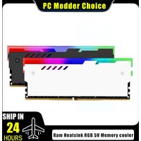 Desktop Computer Ram Heatsink ARGB DDR4 DDR3 Universal Memory Heat Sink Addressable Black / White 2 Pcs Pack