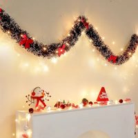 2M Christmas Green Cane Ribbons with LED Lights Multi Scene Xmas Tree Ornaments Light Weight DIY Accessories