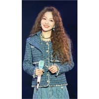 Blue Short Coat Set Women's Small Fragrance Style Autumn Winter New Arrival High End Feeling Waist-Cinching Polka Dot Design image 4