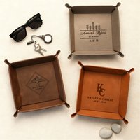 Personalized Storage Tray|Custom-Engraved Men'S Tray|Father'S Day Gift|Suitable for Home|Made for Polyurethane Synthetic Leather