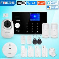 FUERS Tuya WIFI GSM Alarm System Wireless Home Burglar Security Alarm System APP Control Siren Motion Detector PIR Sensor