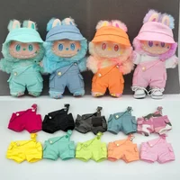 For 17cm Labubu Doll Clothes Simple Outfit Bright Color Overalls Shorts Dolls Accessories Cute Decoration Clothes Kids Gifts
