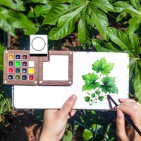 Portable 8/15 Color Watercolor Paint Box Set Schmincke Mini Wooden Watercolor Travel Paint Palette for Art Kids Travel Sketching