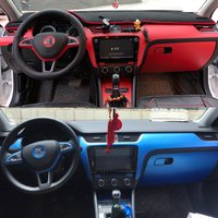 For Skoda Octavia 2015-2019 Interior Central Control Panel Door Handle 5D Carbon Fiber Stickers Decals Car styling Accessorie