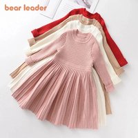 Bär Führer Langarm Pullover Kleid Mädchen Prinzessin Baby Mädchen Kleidung Süße Tutu Party Kleider Weihnachten Kleine Mädchen Kleidung